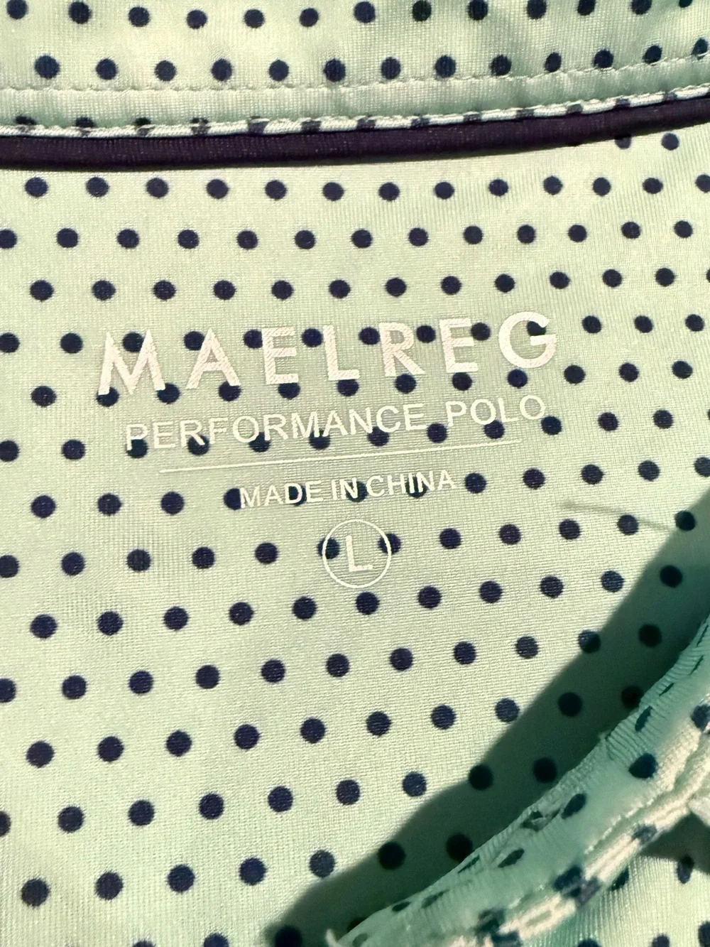 Mint Green Microdot Polo Shirt with Contrast Placket